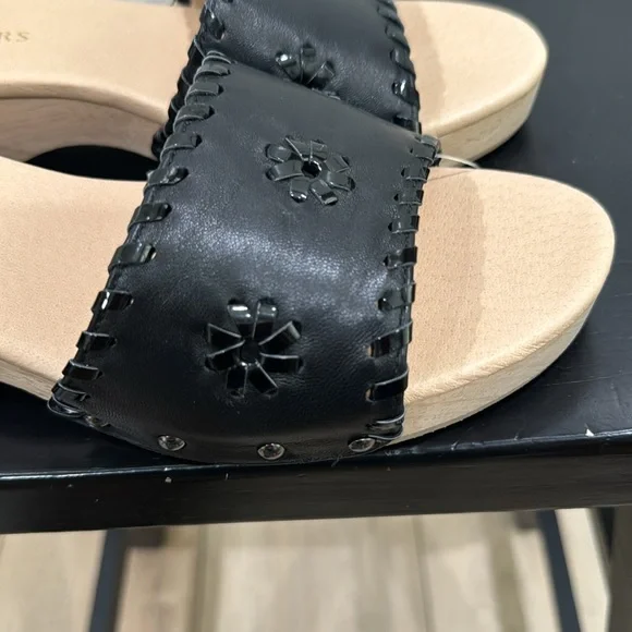 Jack Rogers Leather Breaker Clog Sandals Black - size 9 Medium - Picture 6 of 9